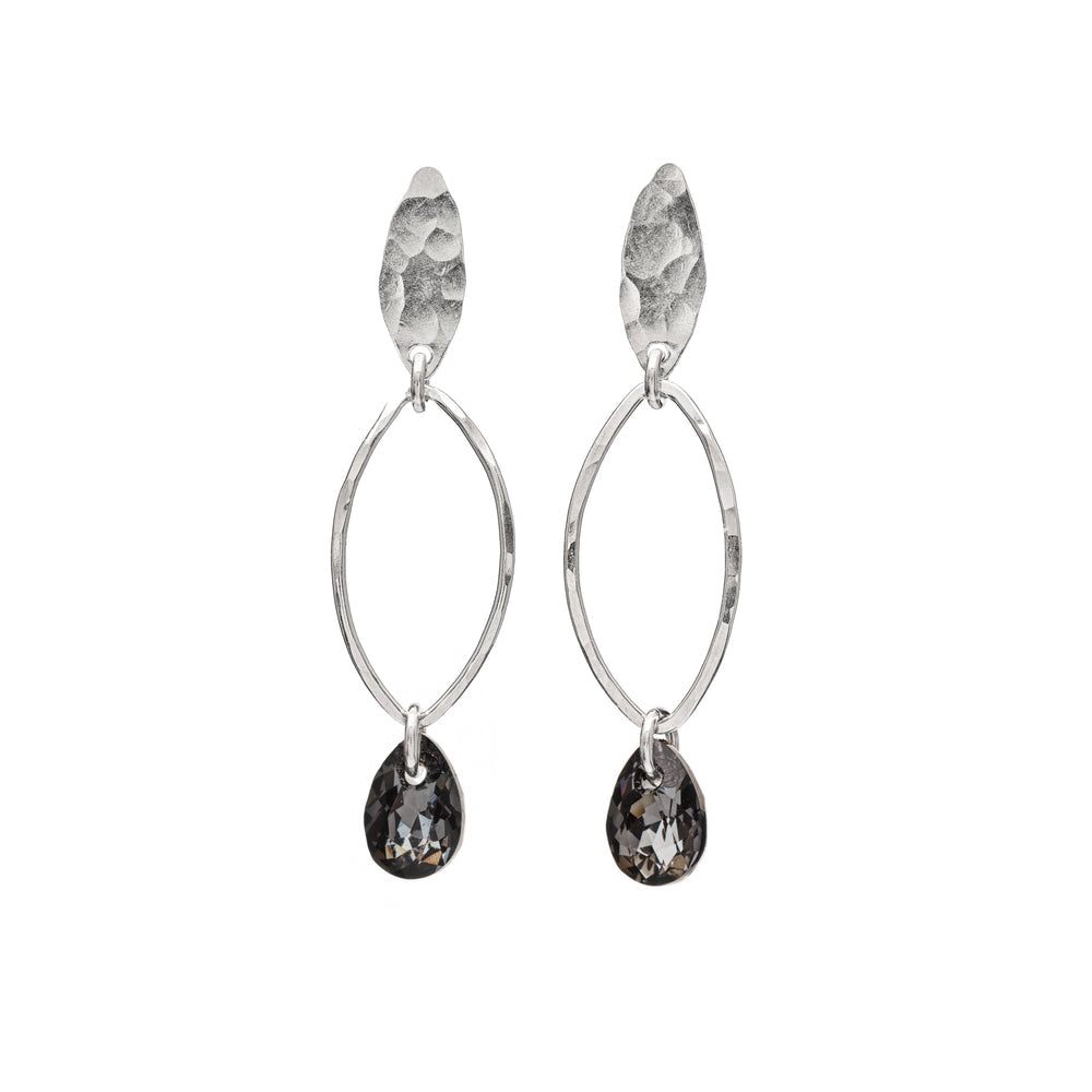 Kenda Kist Sequin Leaves Crystal Drop Earrings Gold Black Diamond