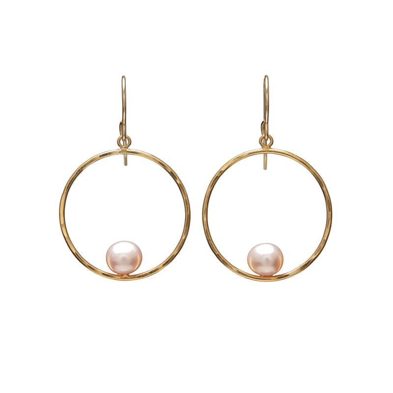 Kenda Kist Peg Pearl Hoop Gold Cream