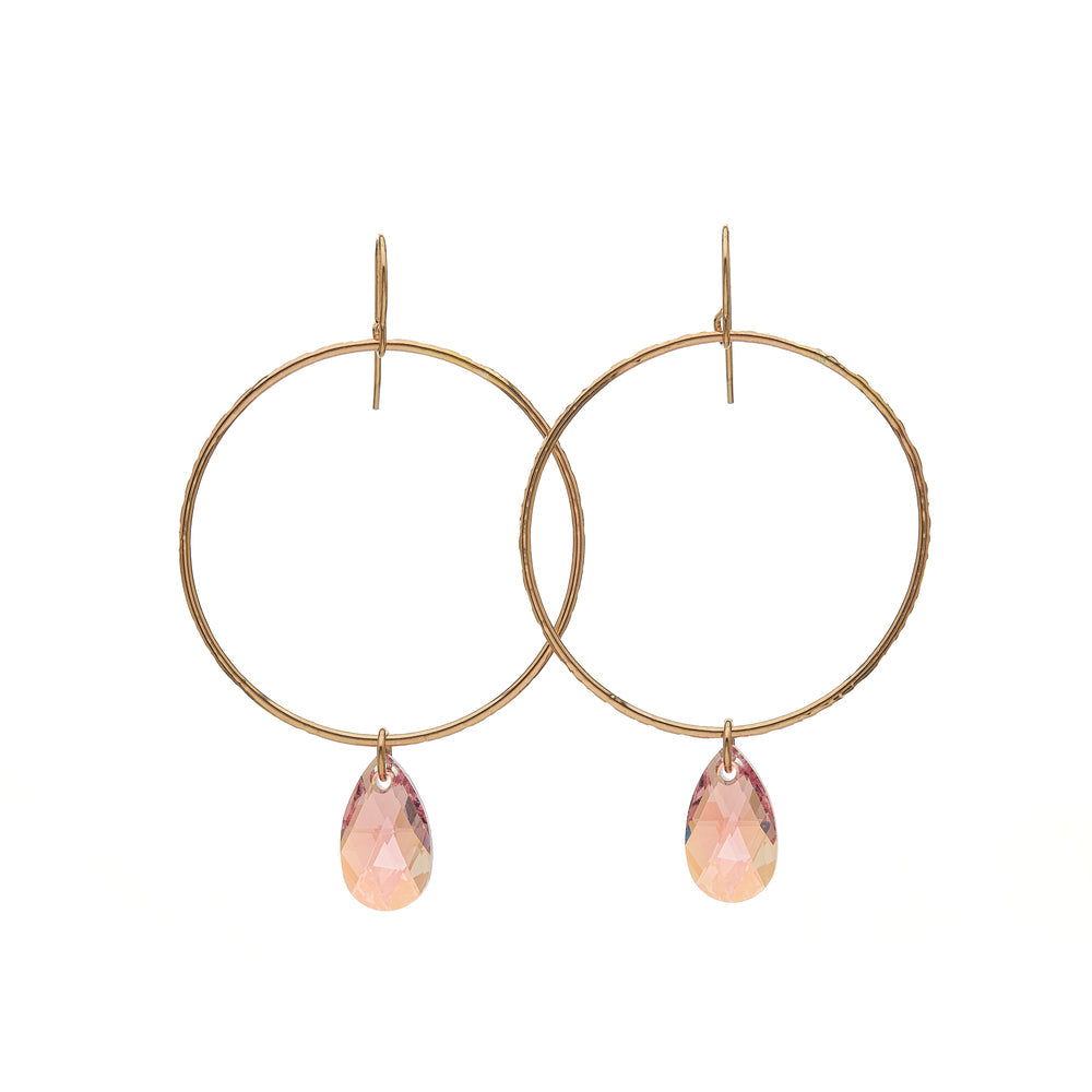 Kenda Kist Large Circle Drop Earrings Gold Rose Shimmer
