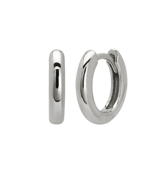 The Land of Salt Classic Huggie Hoops in Silver