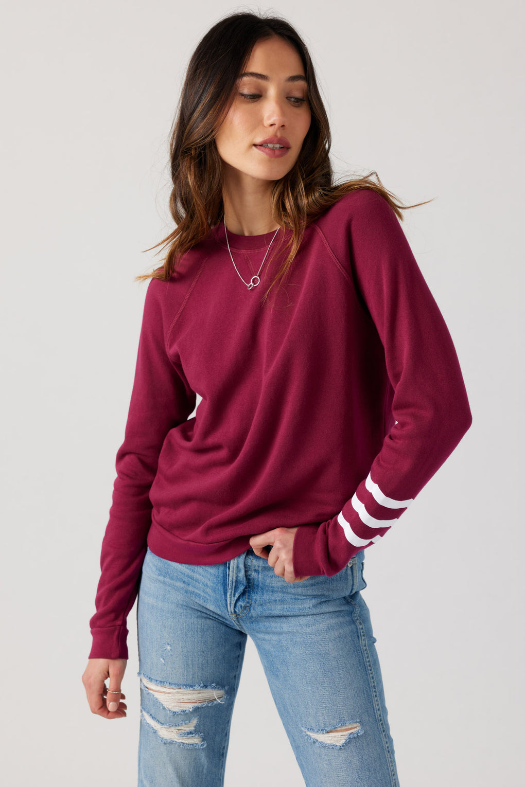 SOL ANGELES Waves Pullover Cranberry