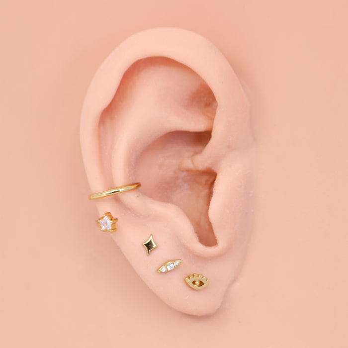 The Land of Salt Meteor Diamond CZ Stud Earrings