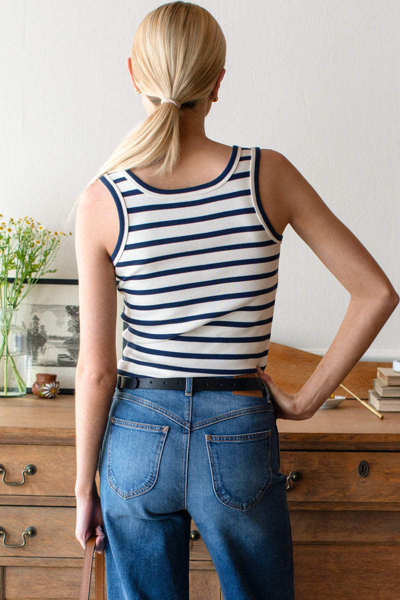 EMERSON FRY Layering Tank 2 Navy Stripe