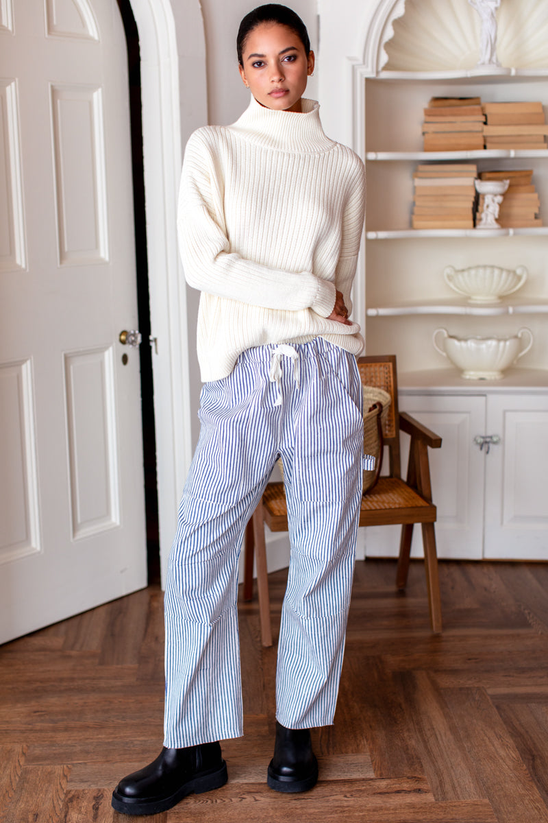 EMERSON FRY Family Cargo Pant in Indigo Stripe Organic