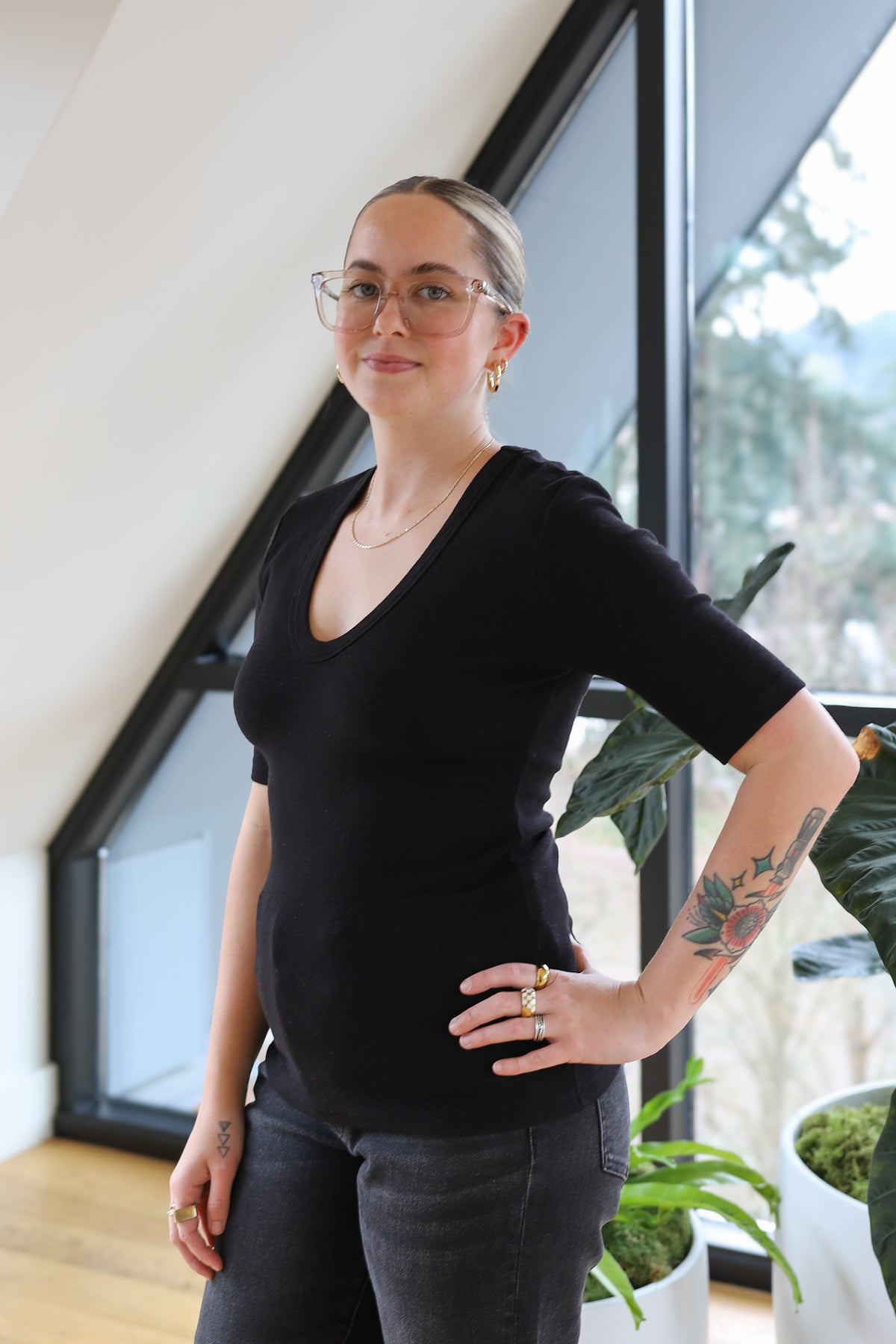 Enza Costa Textured Rib Half Sleeve U