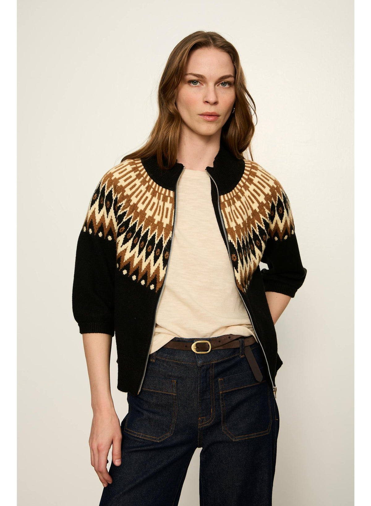 Sanctuary Fairisle Zip Up Poconos