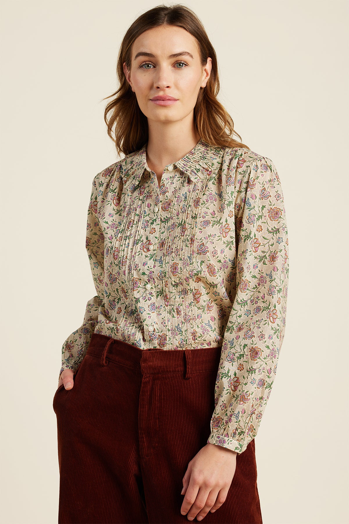 Birds of Paradis by Trovata Alise Blouse Herbarium Print