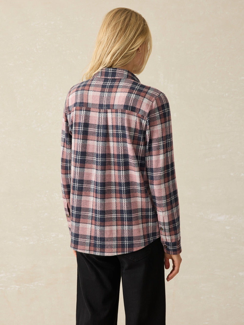 Faherty Legend Sweater Shirt in Mulberry Blues