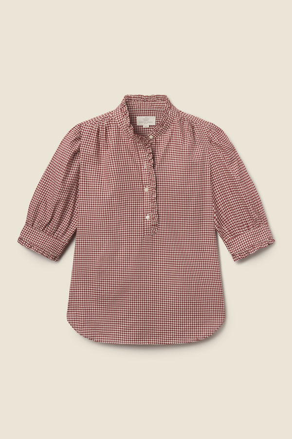 Birds of Paradis by Trovata Noah Blouse in Mahogany Check