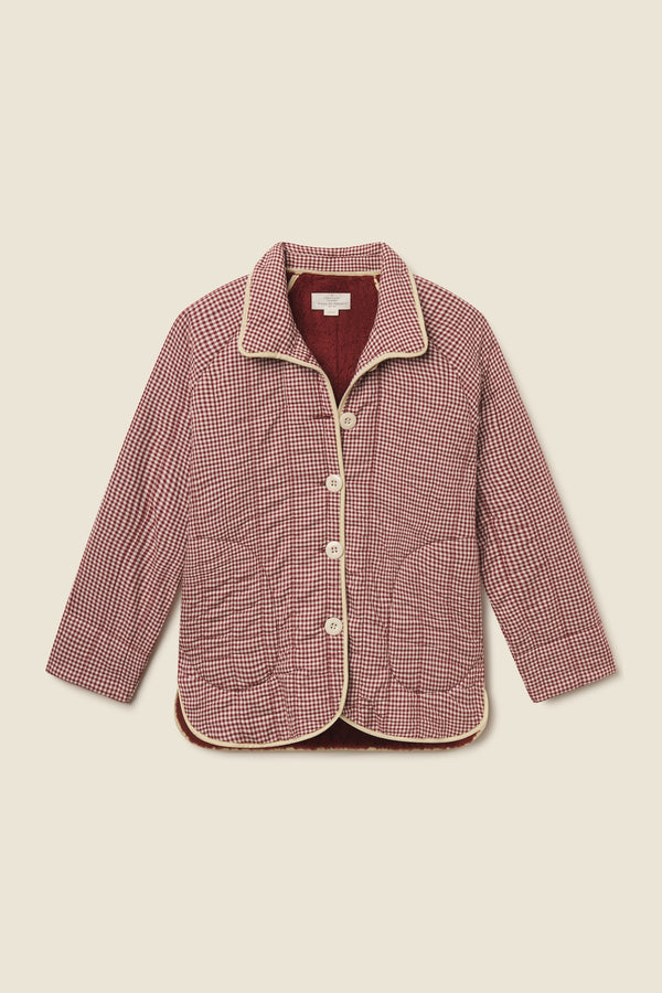 Birds of Paradis by Trovata Ginny Quilted Jacket in Mahogany Check