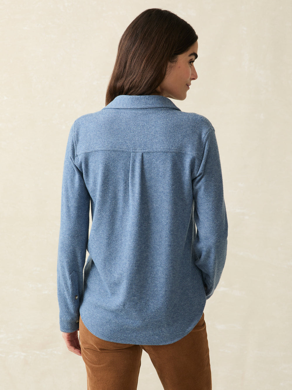 Faherty Legend Sweater Shirt in Glacier Blue Twill