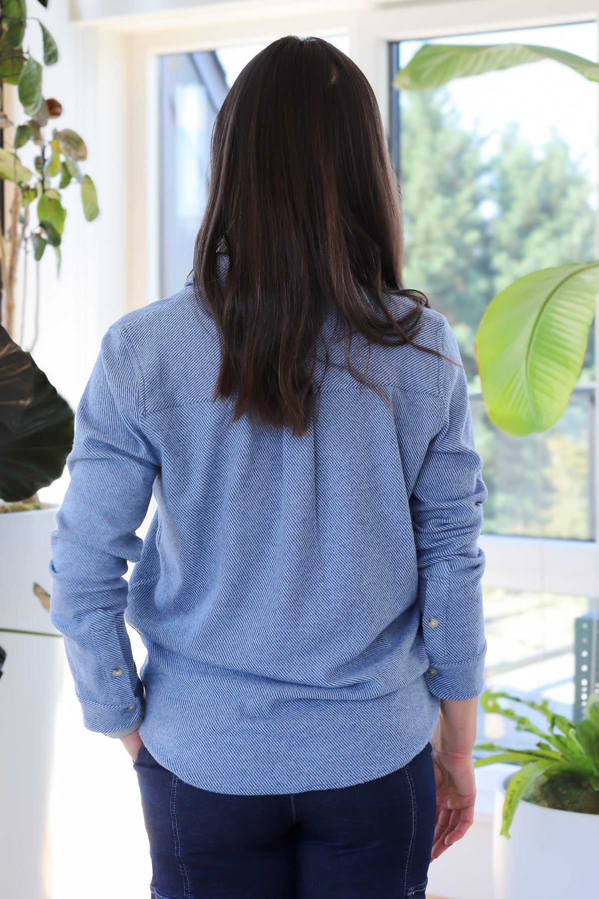 Faherty Legend Sweater Shirt in Glacier Blue Twill