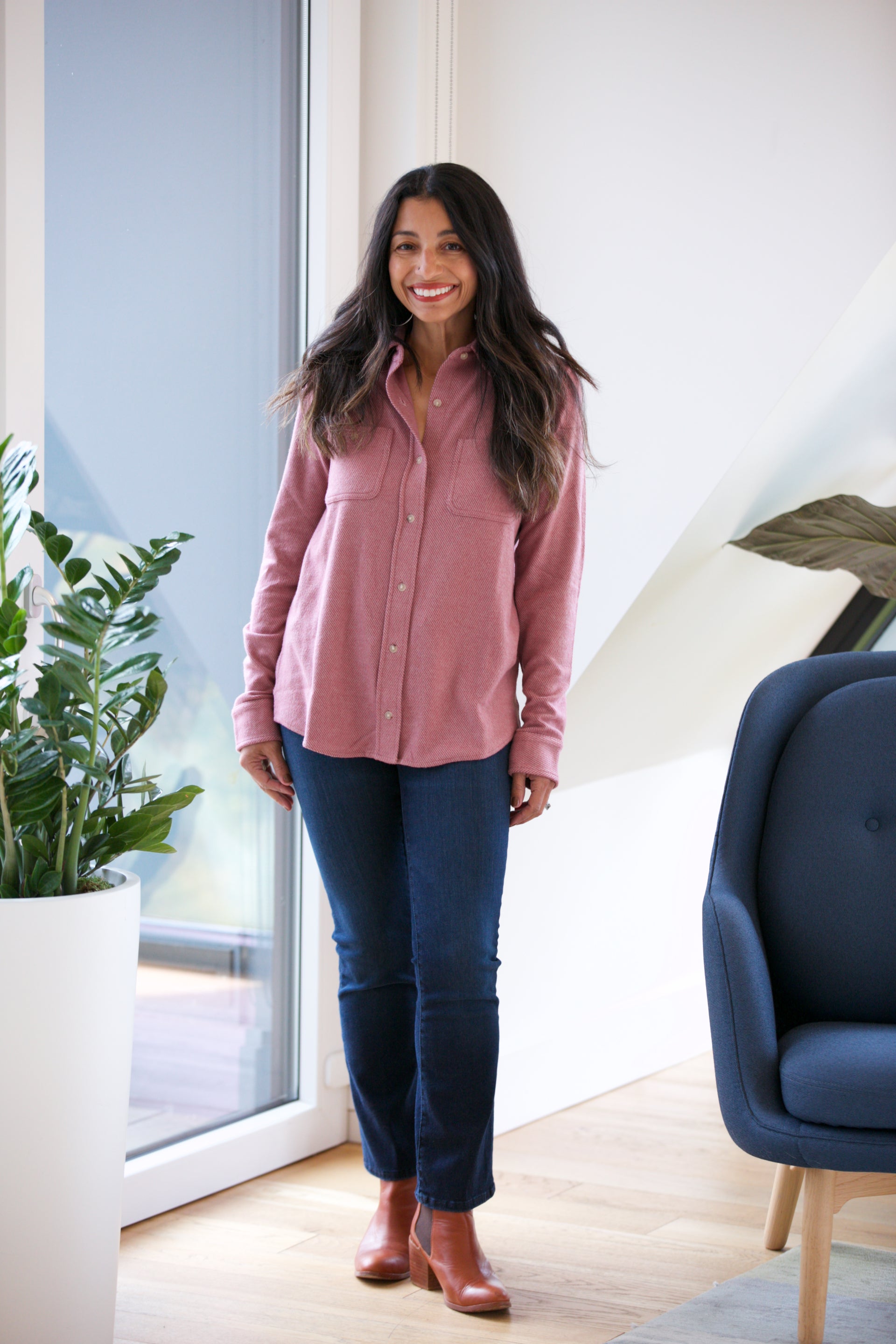 Faherty Legend Sweater Shirt in Rose Twill