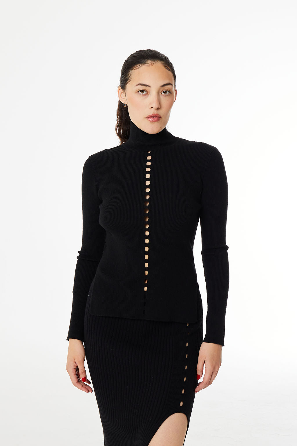 Find Me Now River Knit Long Sleeve Black