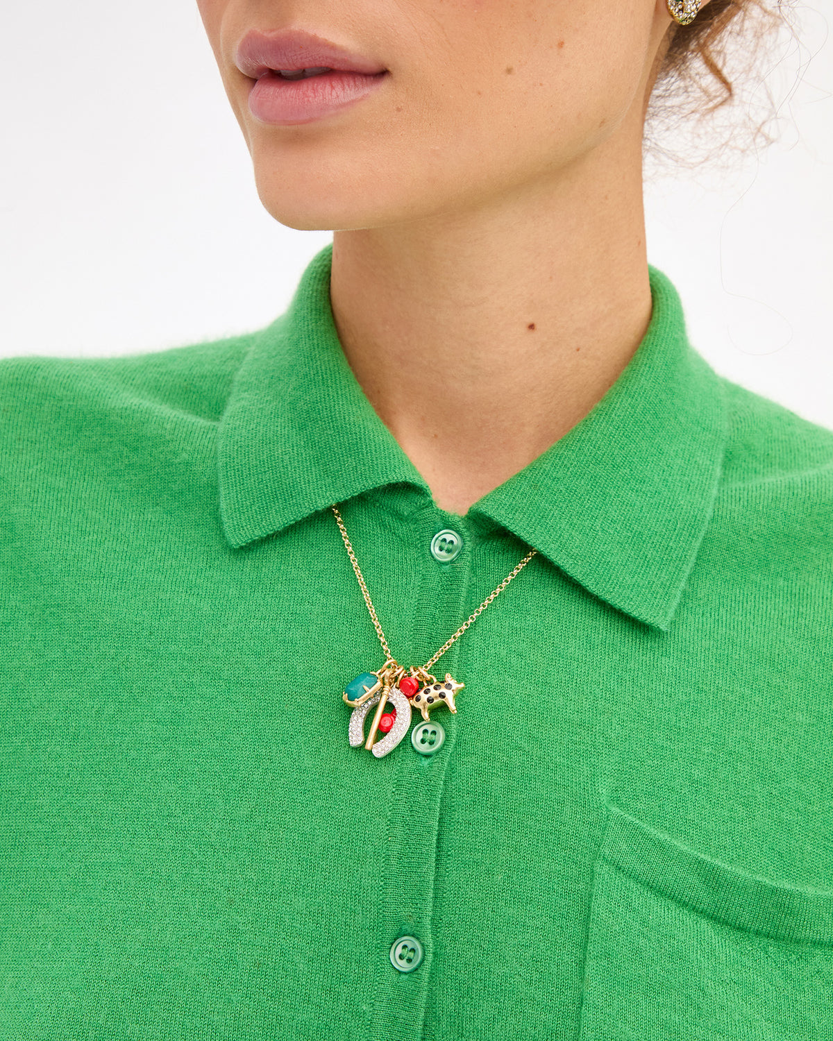 Clare V. Gigi Charm Necklace - 16