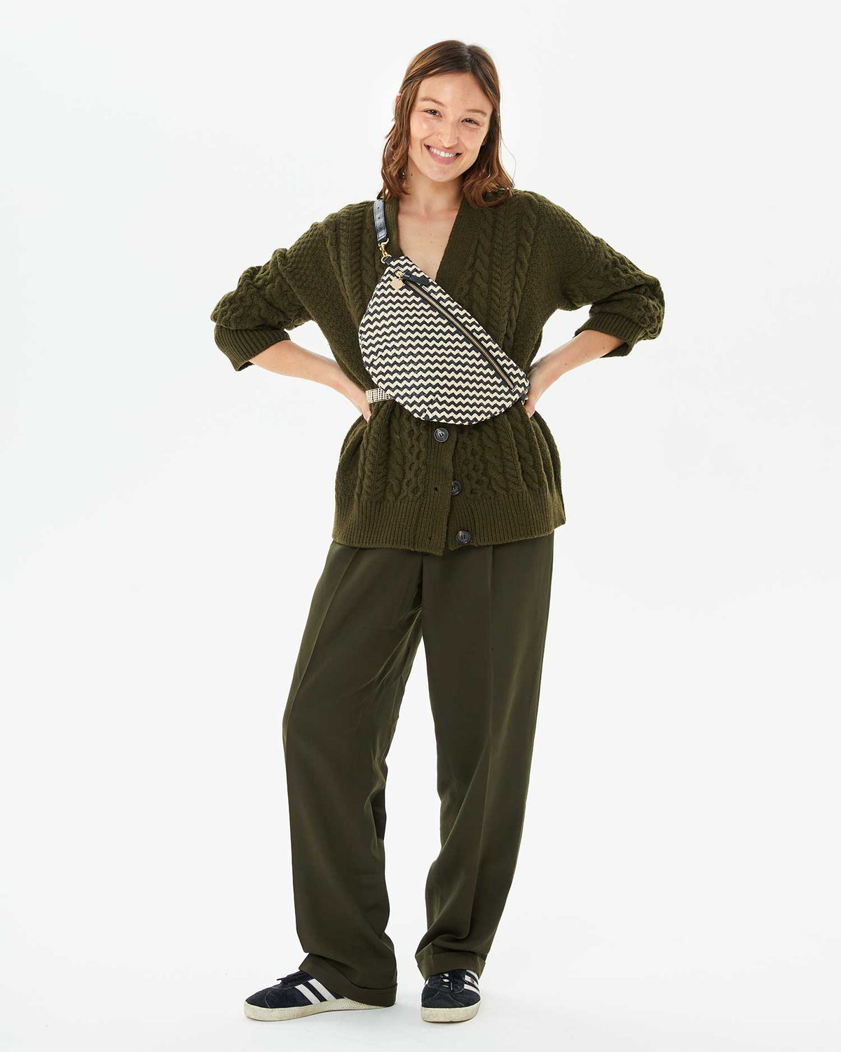 Clare V. Woven Zig-Zag Grande Fanny