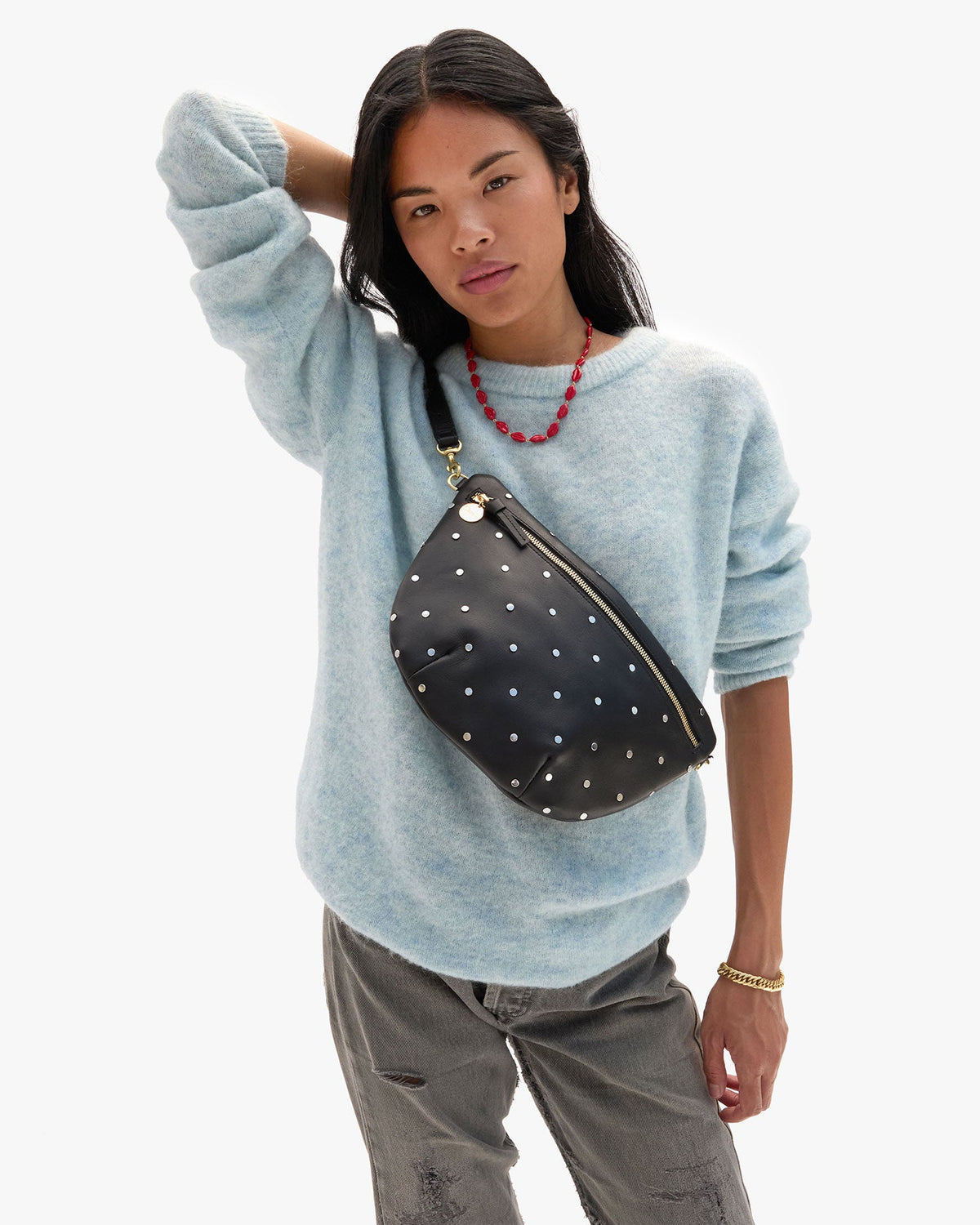 Clare V. Grande Fanny - Natura w/ Allover Studs