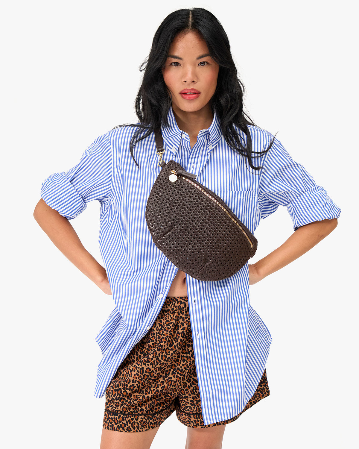 Clare V. Grande Fanny - Rattan in Chocolate
