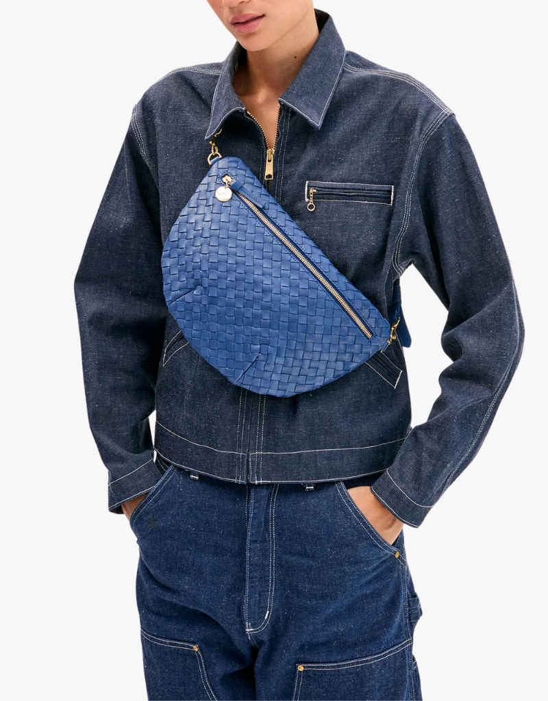 Clare V. Grande Fanny - Medium Woven Diagonal