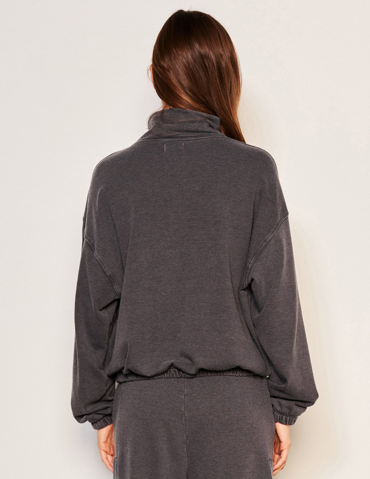 Sundry Mixed Media Half Zip Popover