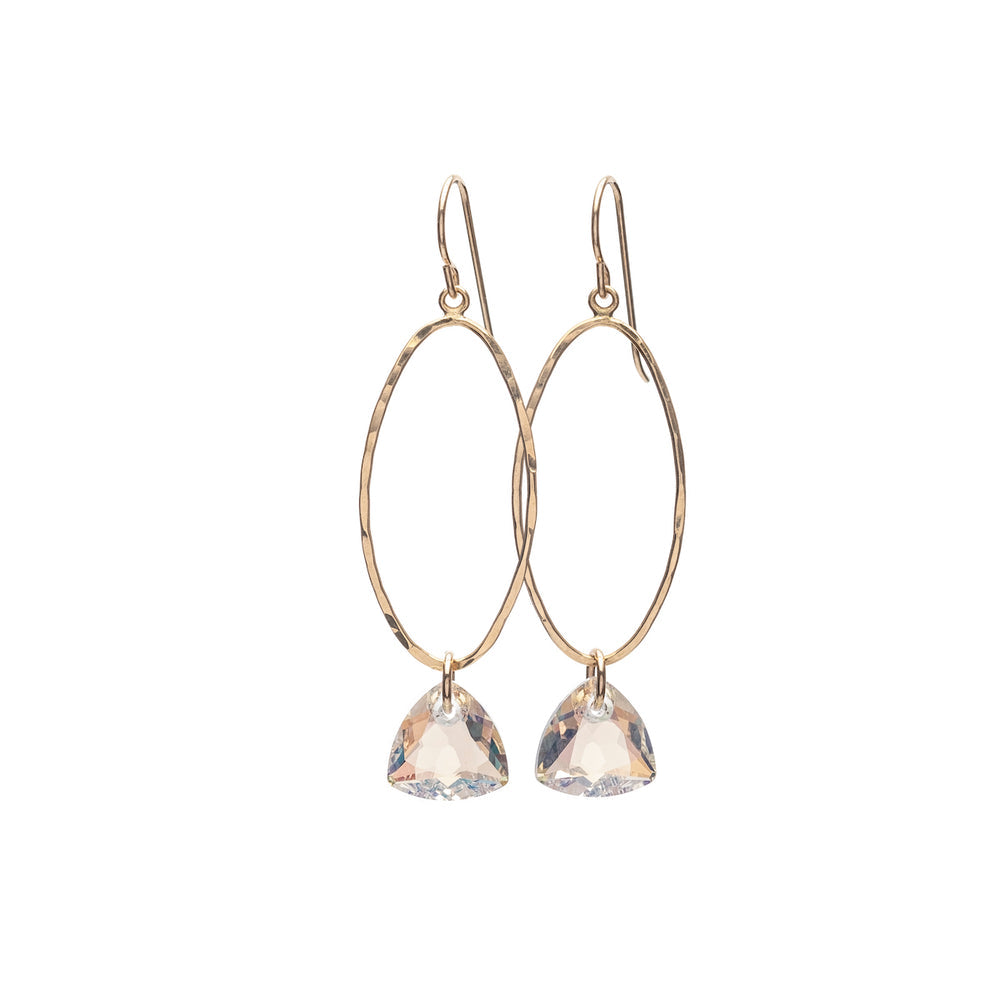 Kenda Kist Trillion Cut Oval Drop Gold AB Crystal