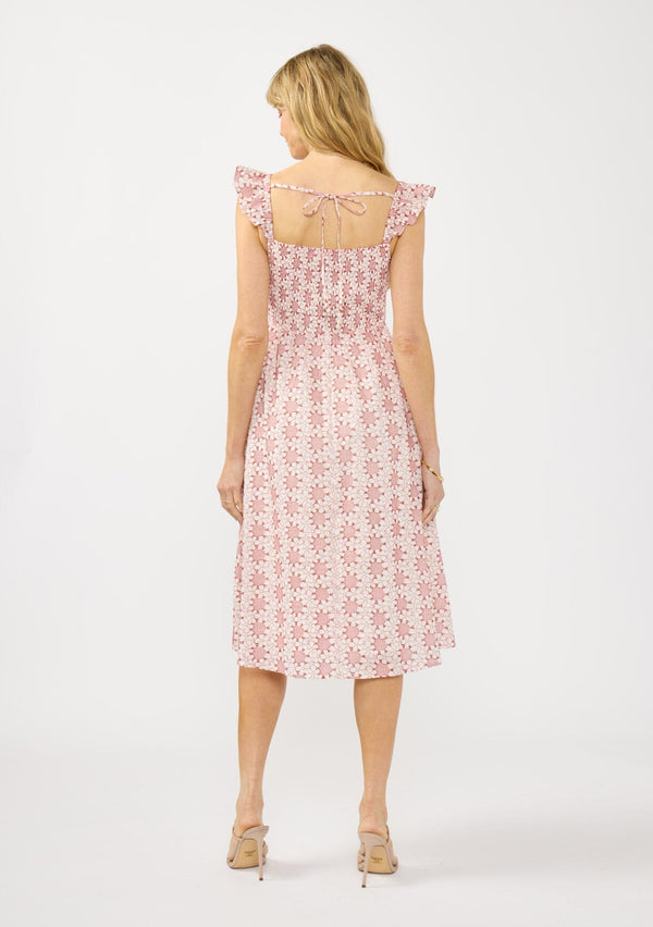 DEON Smocked Eyelet Midi Dress
