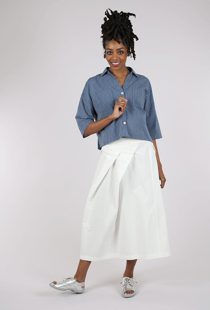 BIBICO Ava Oversized Blouse in Cotton &amp; Linen Stripe