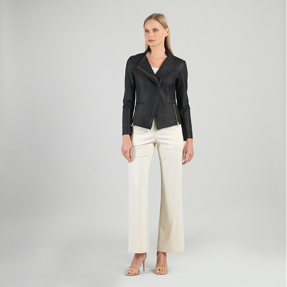 Clara Sunwoo Liquid Leather Signature Knit Jacket