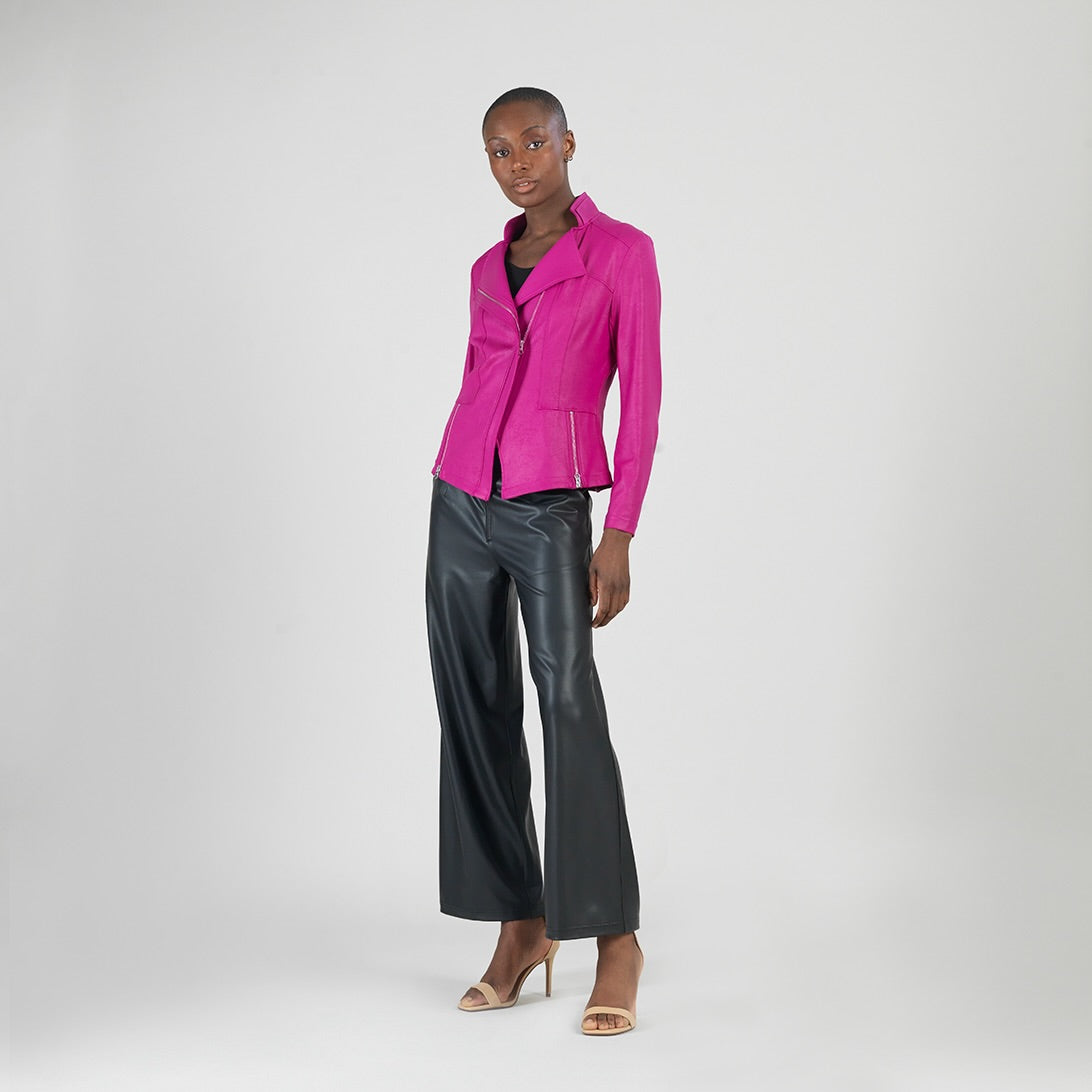 Clara Sunwoo Liquid Leather Signature Knit Jacket