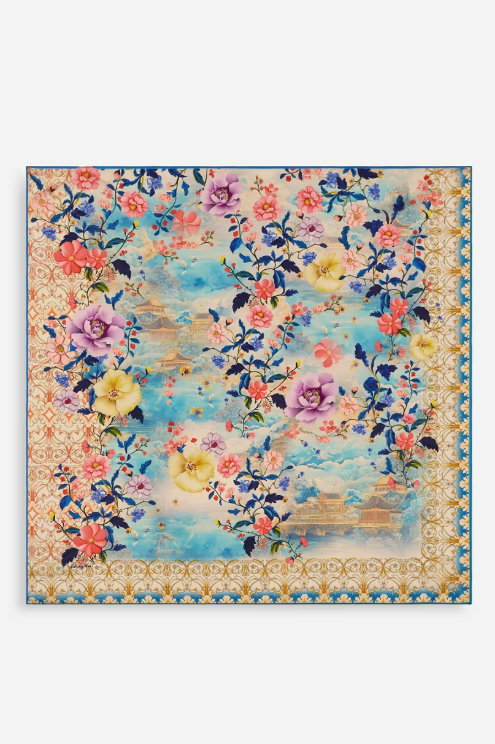 Johnny Was Collection Silk Scarf w/ No Tassel in Chemis