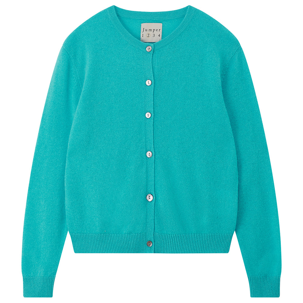 Jumper 1234 Plain Crew Cardigan Peacock