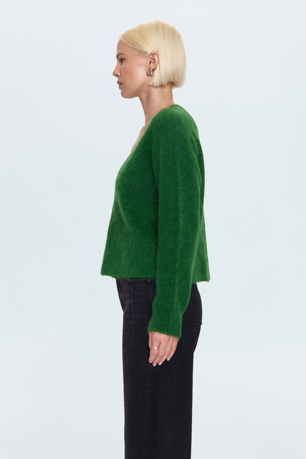 PISTOLA Kit Deep V-Neck Sweater in Winter Green