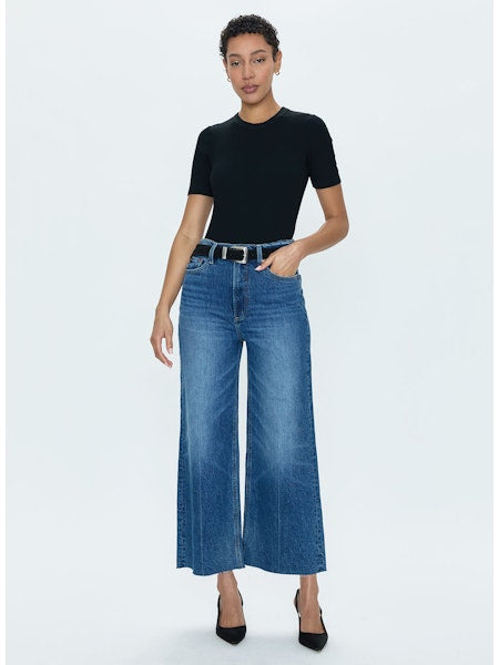 PISTOLA Lana Crop Wide Leg Jean in Palladium