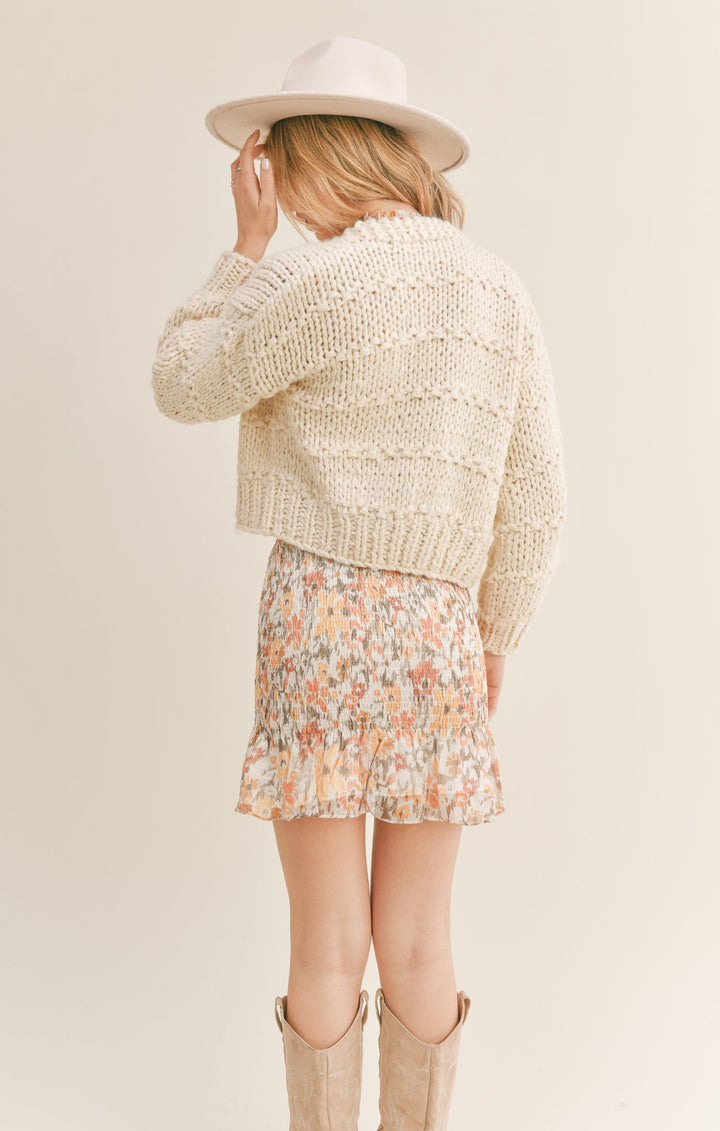 SAGE THE LABEL Innerbloom Handmade Open Cardi Off White