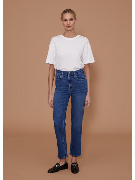 LE JEAN Sabine Straight Mid Rise in Dark Side