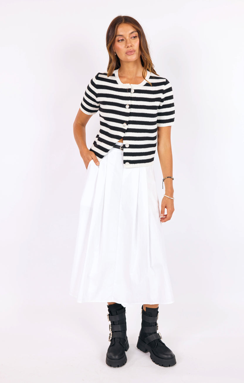 SAGE THE LABEL Daphne Stripe Button Cardigan