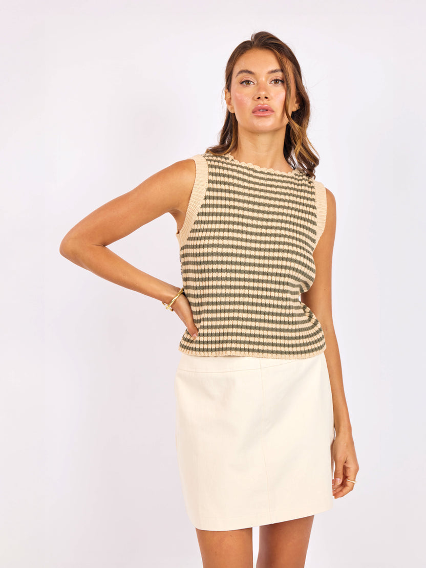 SAGE THE LABEL Mona Stripe Sweater Tank