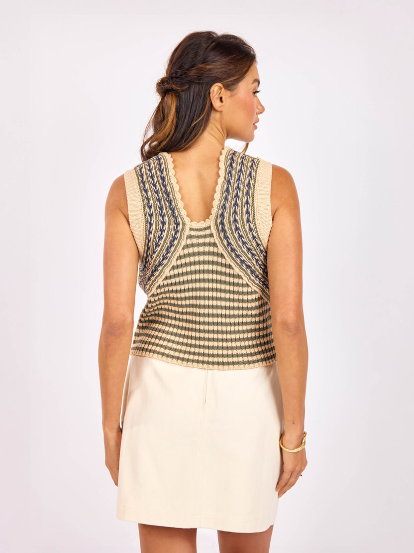 SAGE THE LABEL Mona Stripe Sweater Tank