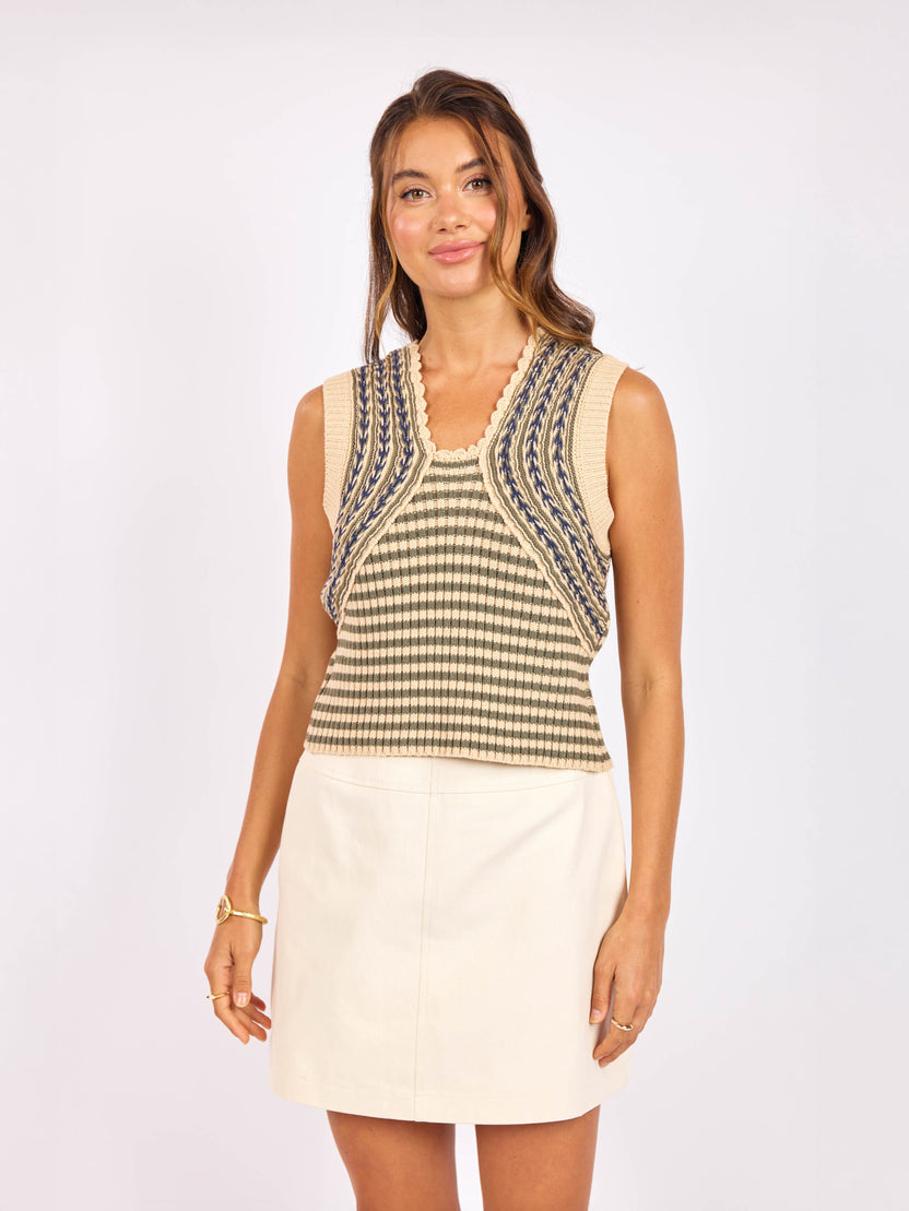 SAGE THE LABEL Mona Stripe Sweater Tank