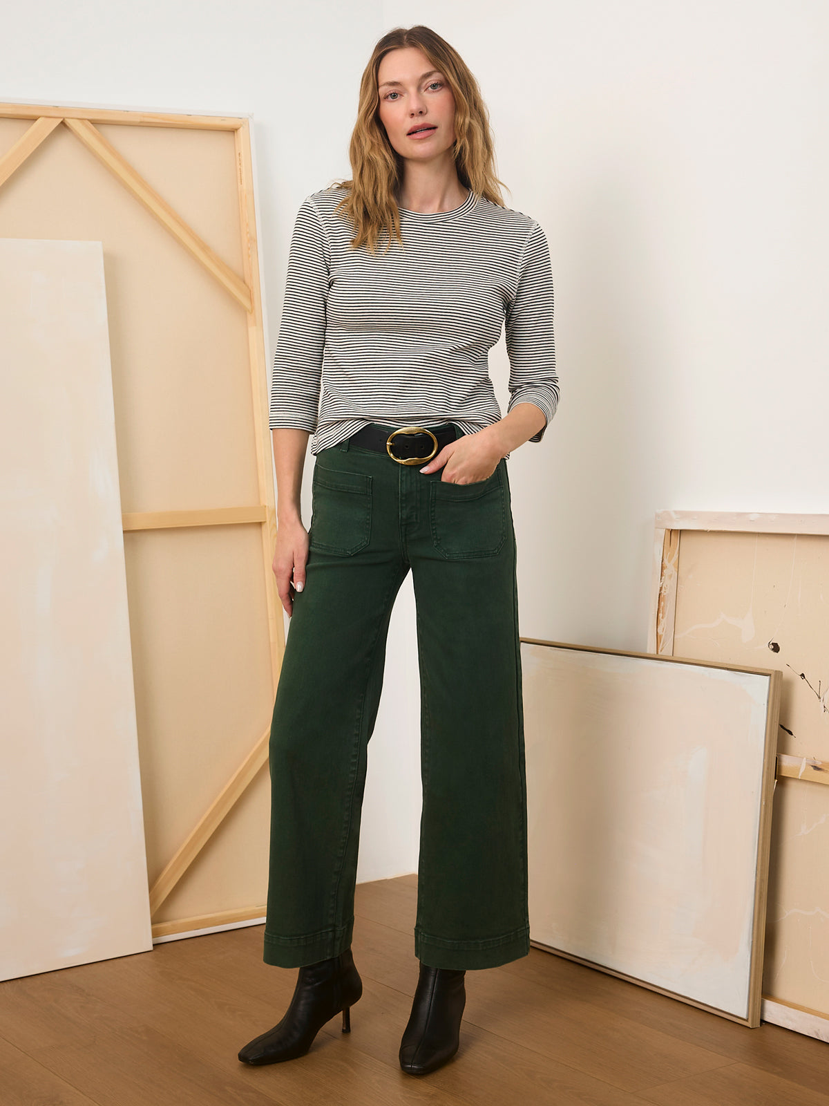 Sanctuary Chelsea Wide Leg in Washed Forest