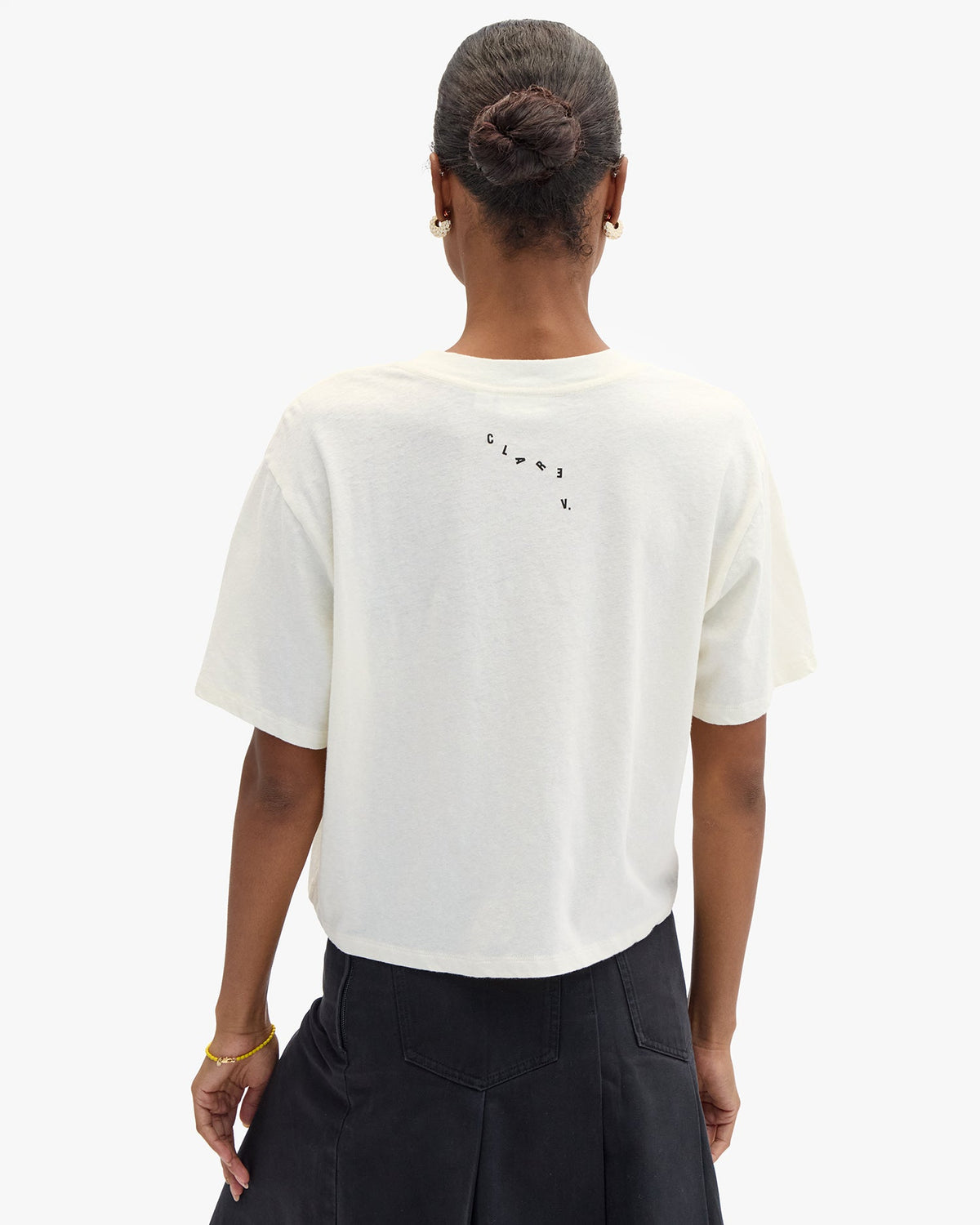 Clare V. Le Carre Tee in Cream Comme Ci Comme Ca