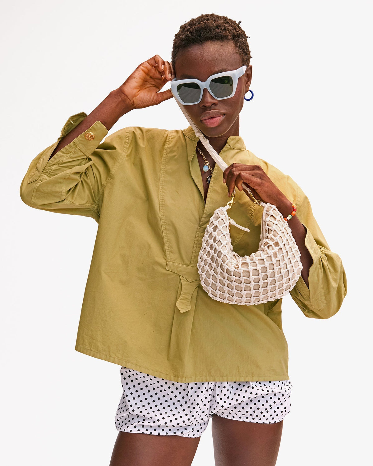 Clare V. Woven Lune Bag