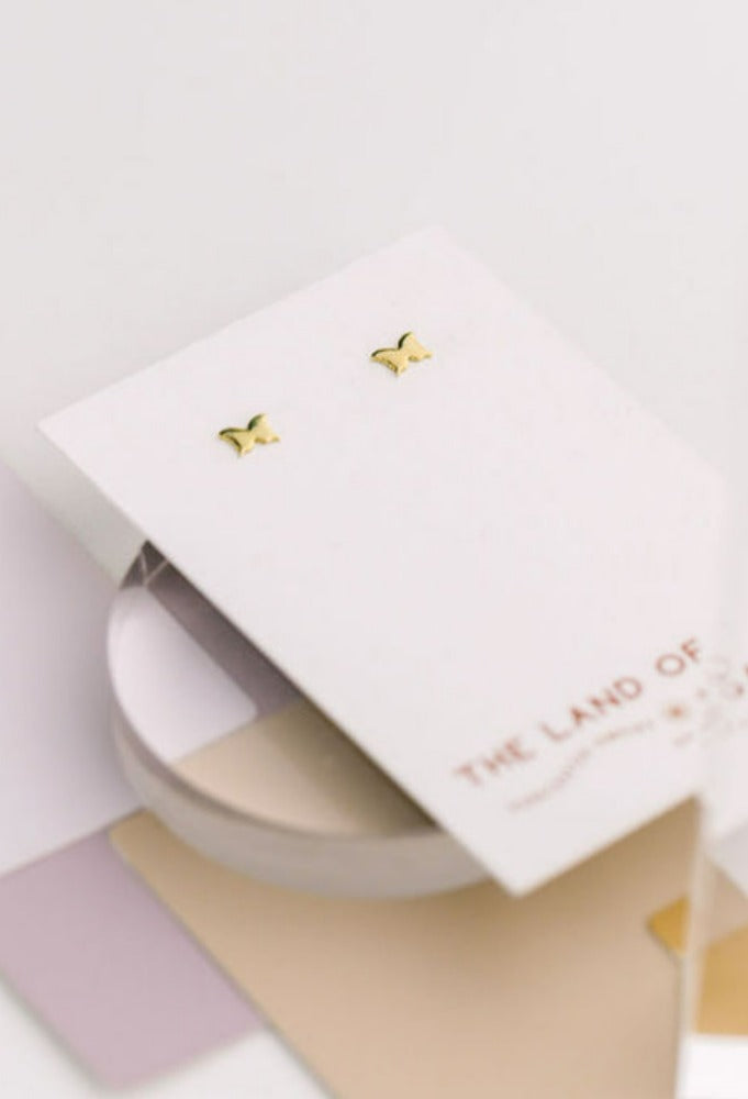 The Land of Salt Butterfly Stud Earrings Brass