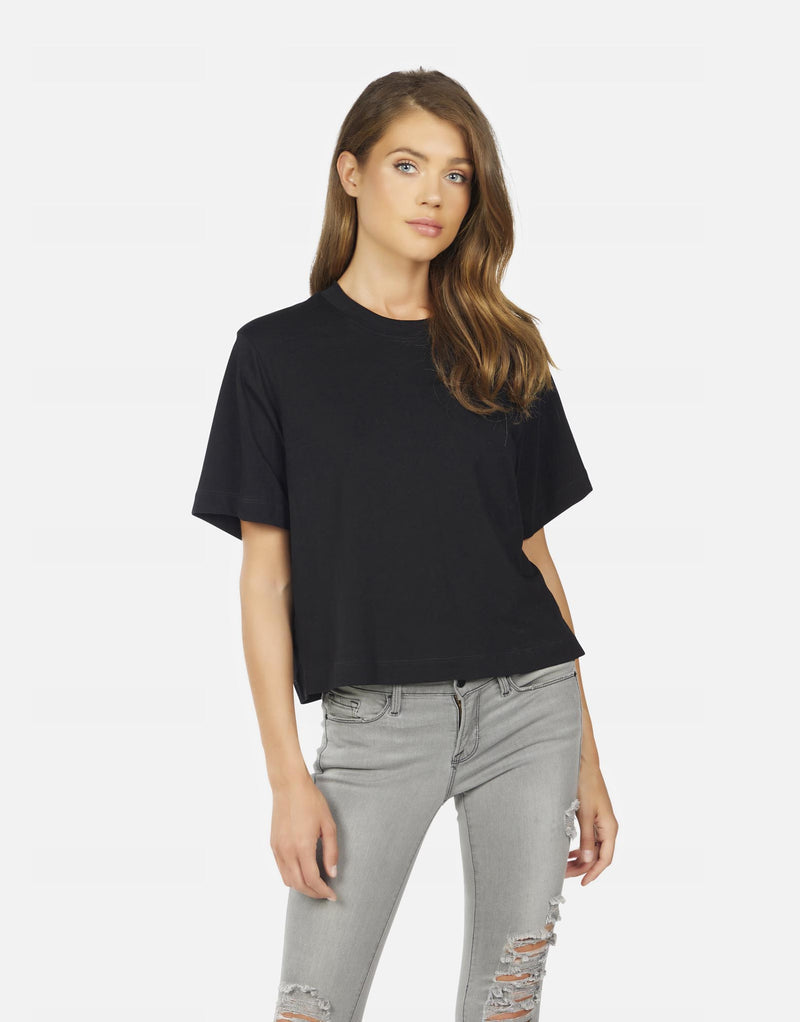 Michael Lauren Hester S/S Oversized Crop Tee Black