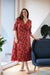 Mata Traders Aditi Wrap Dress in Modern Objects Cranberry