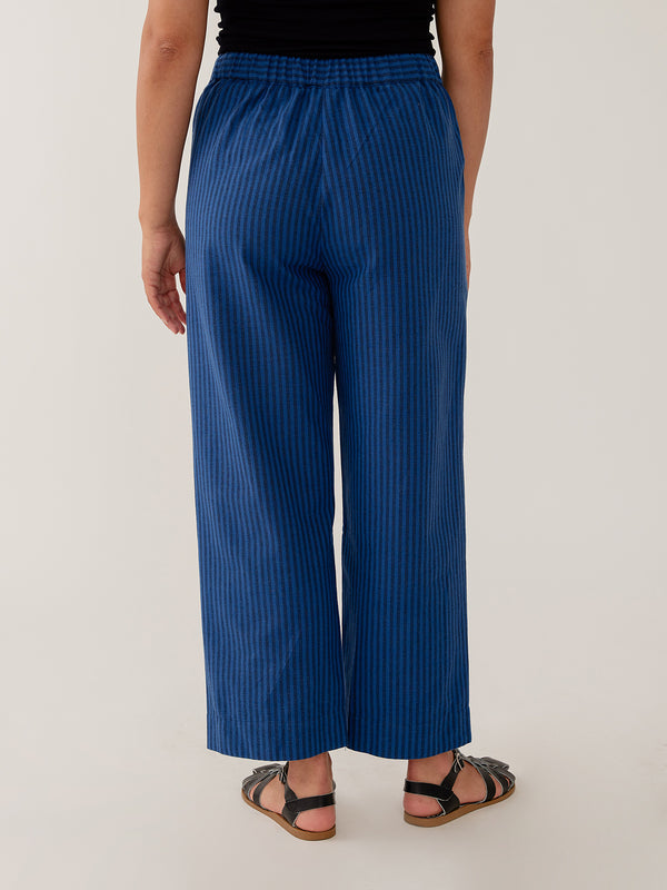Mata Traders Emmy Drawstring Pant in Cerulean Stripe