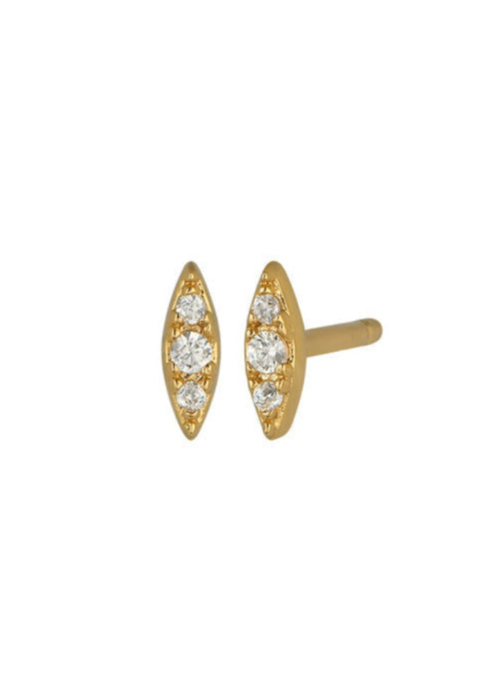 The Land of Salt Meteor Diamond CZ Stud Earrings