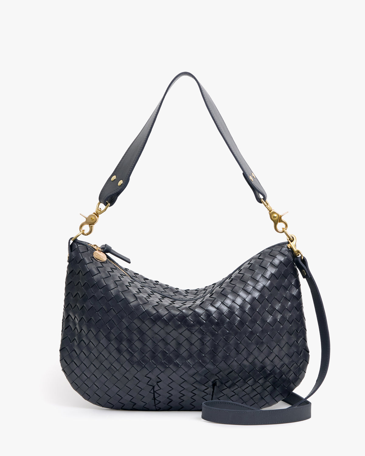 Clare V. Moyen Messenger - Medium Woven Diagonal in Twilight