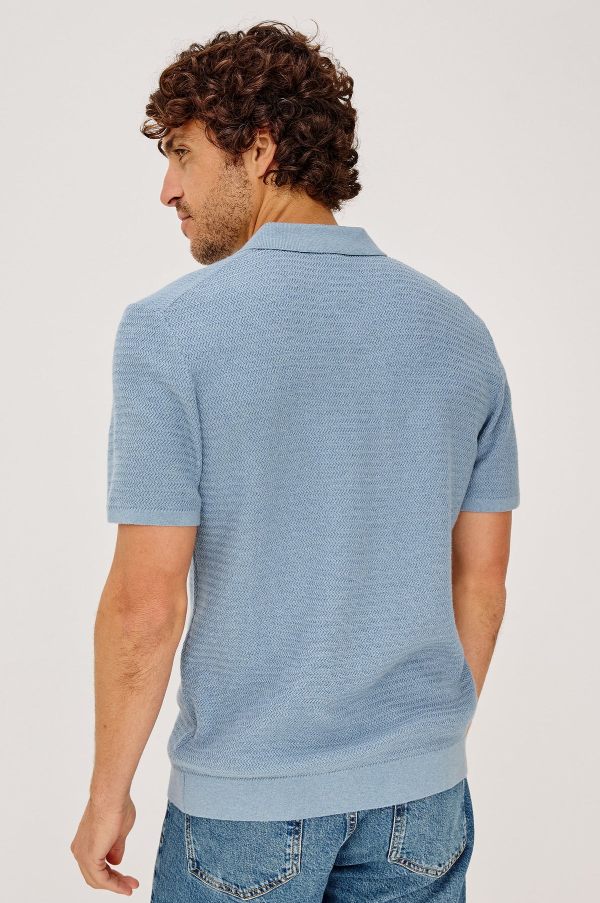 Rails Nathan Polo in Blue Sky Heather