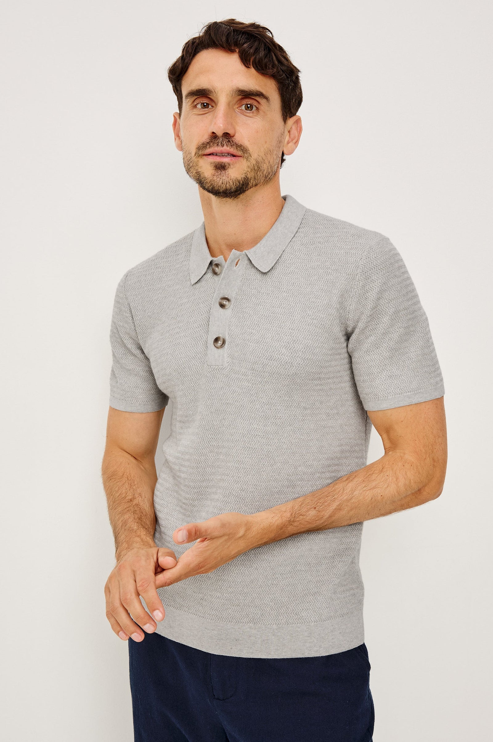 Rails Nathan Polo in Heather Grey